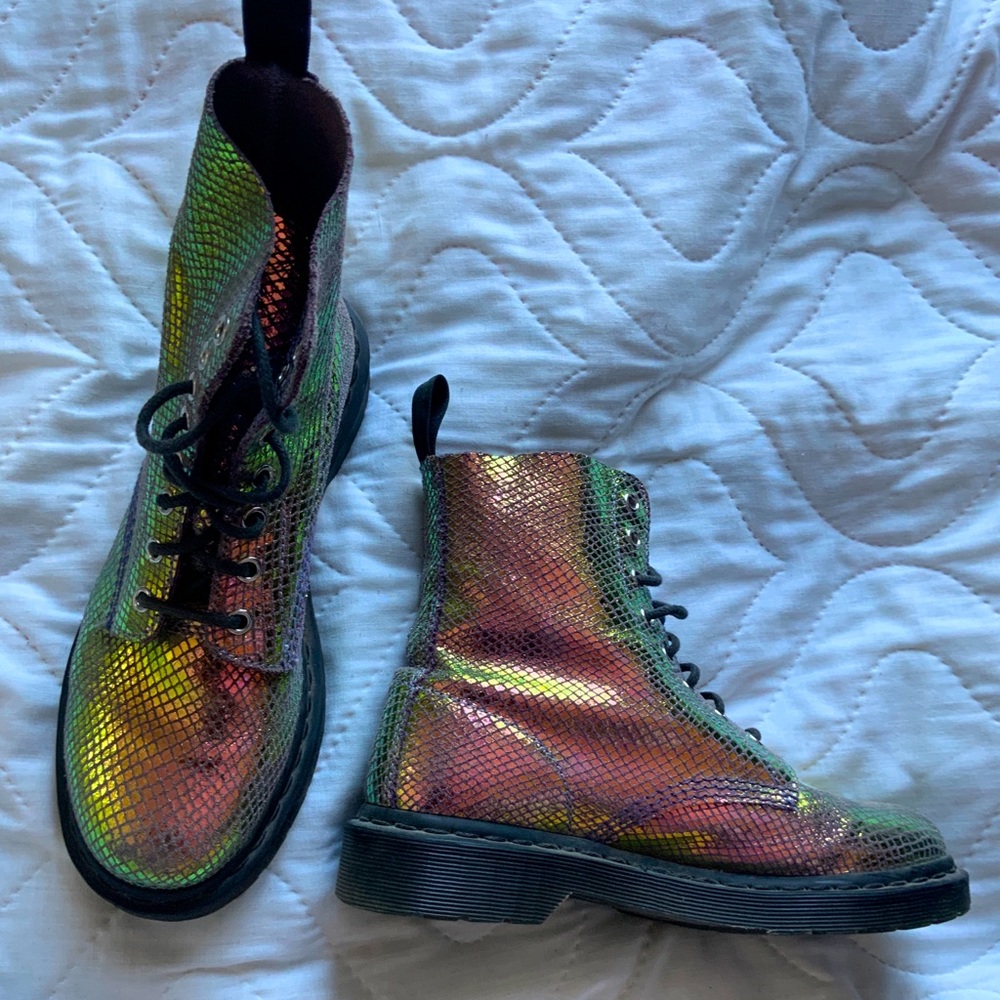 Mermaid suede doc marten pascal 1460 lace up boot